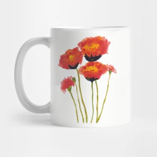 Five Blooming Red Flowers Mug